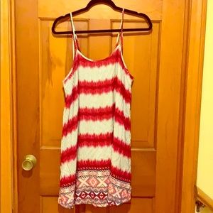 Multi pattern spaghetti strap dress